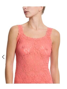 Hanky Panky Signature Lace Camisole Coral Pink Lace Tank Top Small
